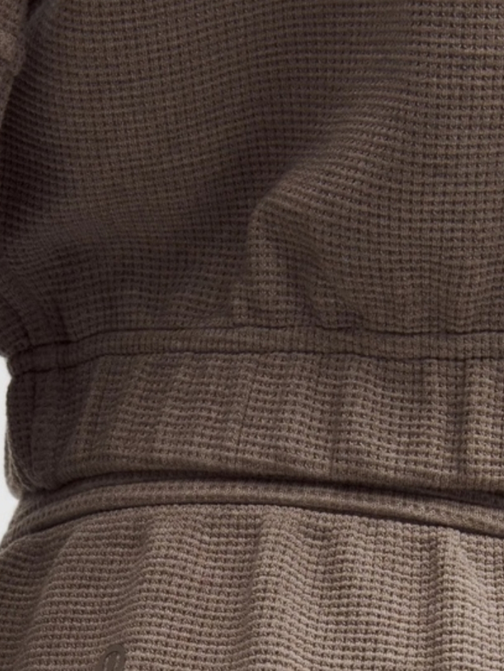 Lululemon Scuba Cropped Funnel-Neck Half Zip Waffle Heathered Warm Ash Grey - Picture 14 of 15